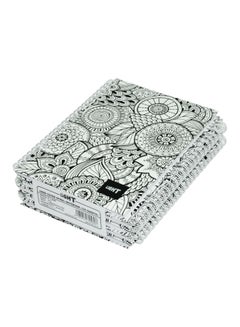 Light 5-Piece A5 Spiral Bound Notebook Black/White 