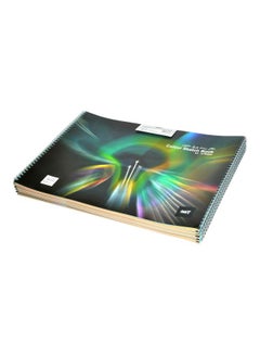 Light 12-Piece A3 Spiral Bound Sketch Book Black/Green/White 