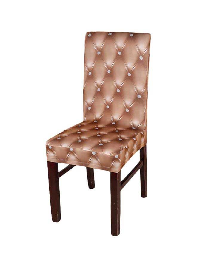 3D European Elastic Chair Cover Brown OneSize