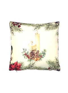 Alwan Printed Cushion Cover White/Green/Red 40x40cm  - Image 1