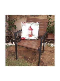 Alwan Old Fashioned Lamp Printed Cushion Cover Beige/Green/Red 40x40cm  - Image 4
