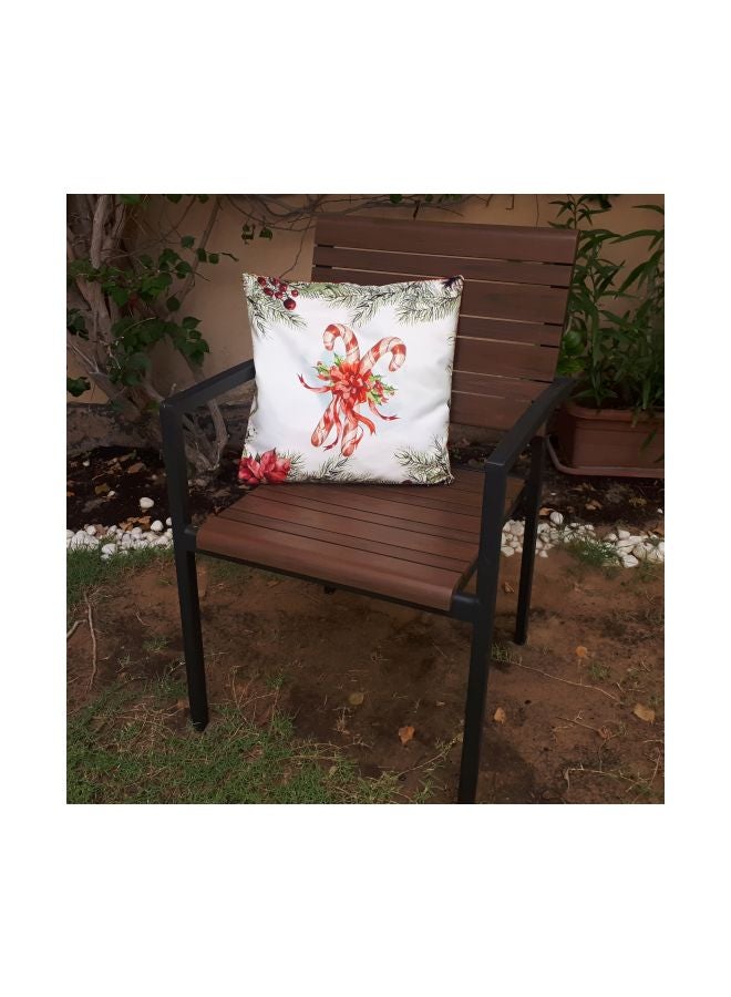 Alwan Candy Sticks Printed Cushion Cover Beige/Red/Green 40x40cm - Image 4