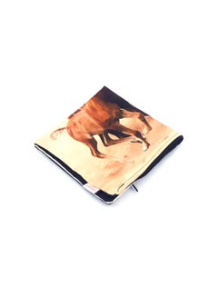 Alwan Horses Printed Cushion Cover Brown/White/Black 40x40cm  - Image 3