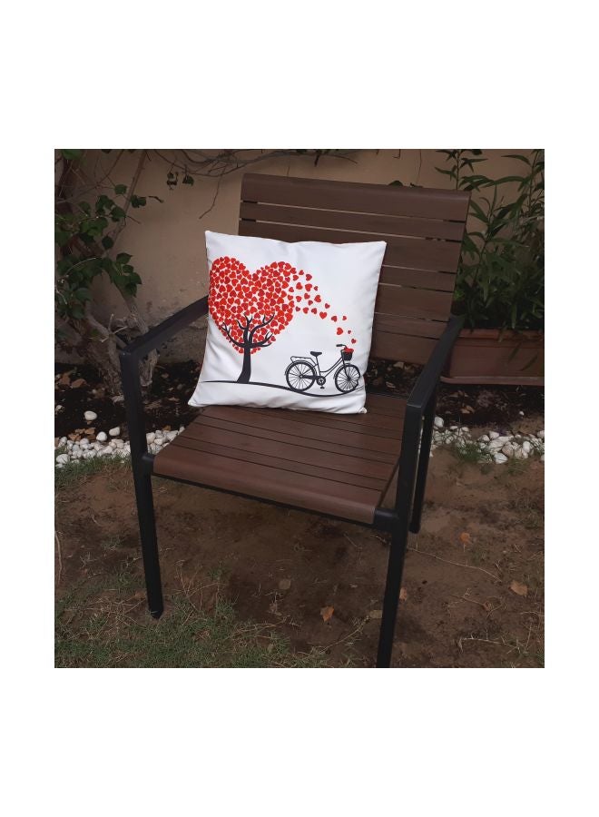 Alwan Tree Of Hearts Printed Cushion Cover Beige/Red/Black 40x40cm - Image 4