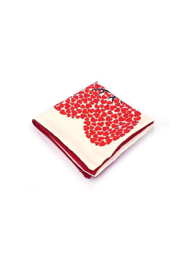 Alwan Tree Of Hearts Printed Cushion Cover Beige/Red/Black 40x40cm - Image 3