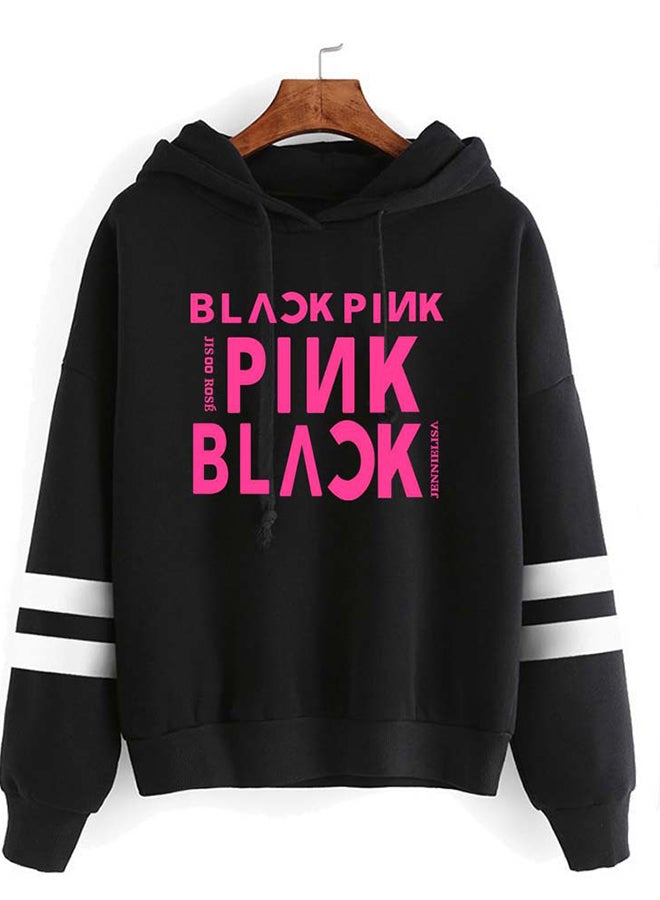 Trendy Long Sleeves Hoodie Black - Image 1