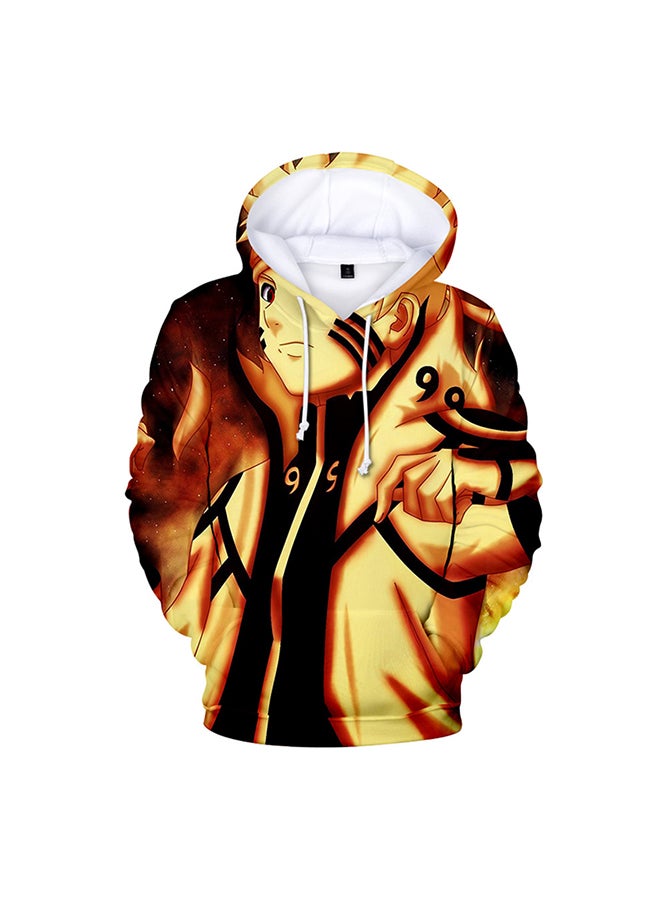 Naruto Character Printed Trendy Hoodie Yellow - Image 1