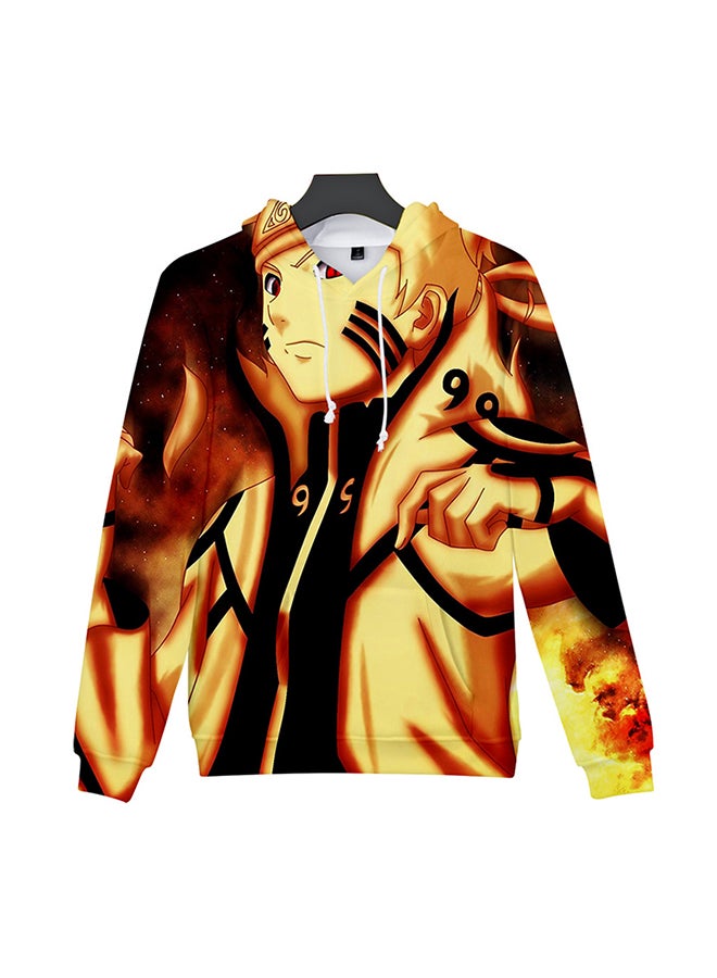 Naruto Character Printed Trendy Hoodie Yellow - Image 3
