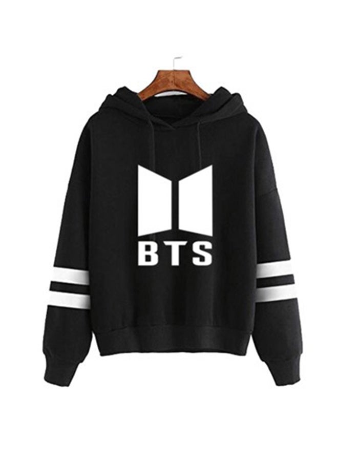هودي كاجوال مُزين بشعار حفل فريق BTS أسود  - Image 1