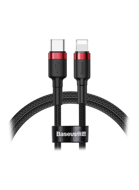 Cafule Data Cable Type C to iP 18WPD, 480Mbps Transmission Black/Red