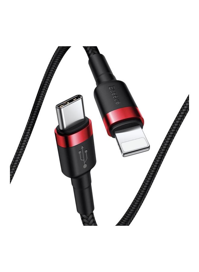 Cafule Data Cable Type C to iP 18WPD, 480Mbps Transmission Black/Red
