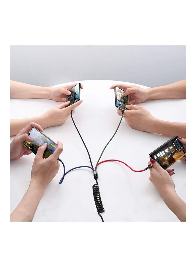 أوسامس سلك شحن سريع 4 في 1 مضفر من النايلون U26 أسود - Image 2