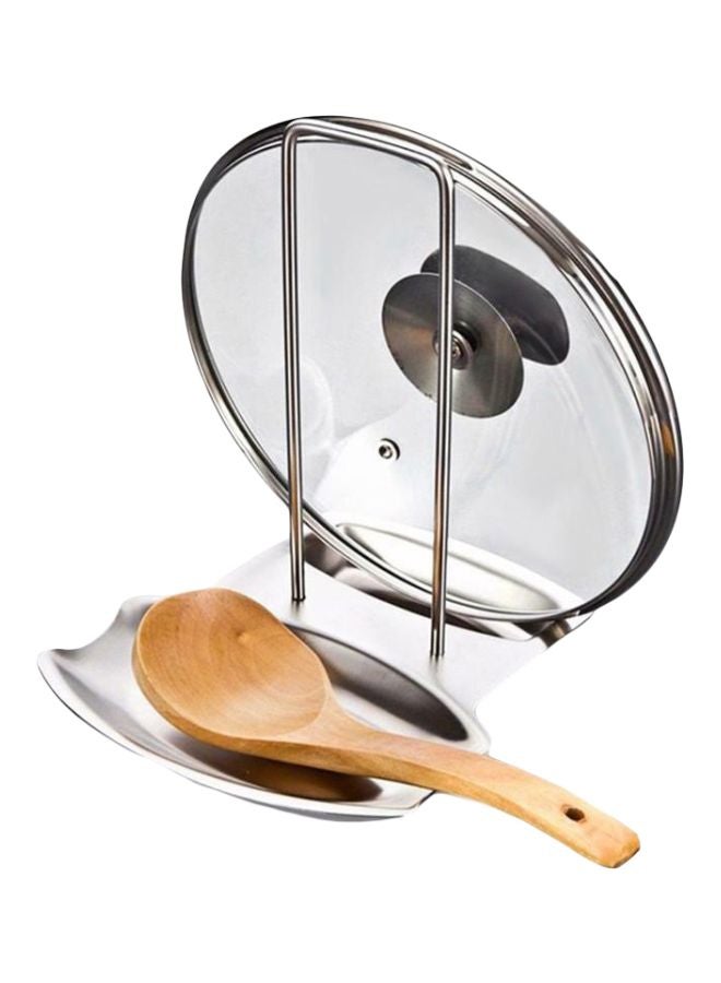 youmylove - Stainless Steel Lid And Spoon Stand Silver - Image 1