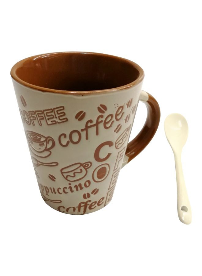 BITA Coffee Mug With Spoon Beige/Brown - Image 1