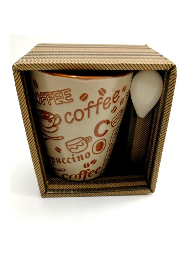 BITA Coffee Mug With Spoon Beige/Brown - Image 2