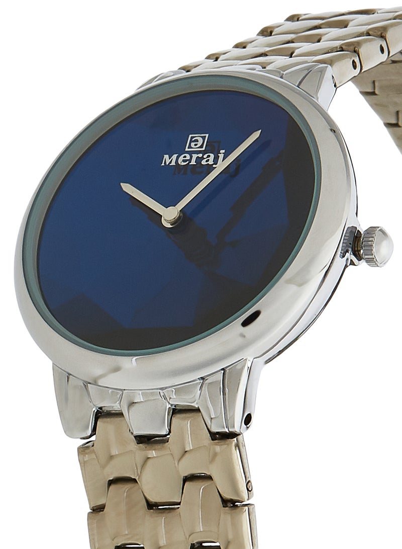 MERAJ women Alloy Strap Analog Wrist Watch 10056I - 40 mm - Silver - Image 2