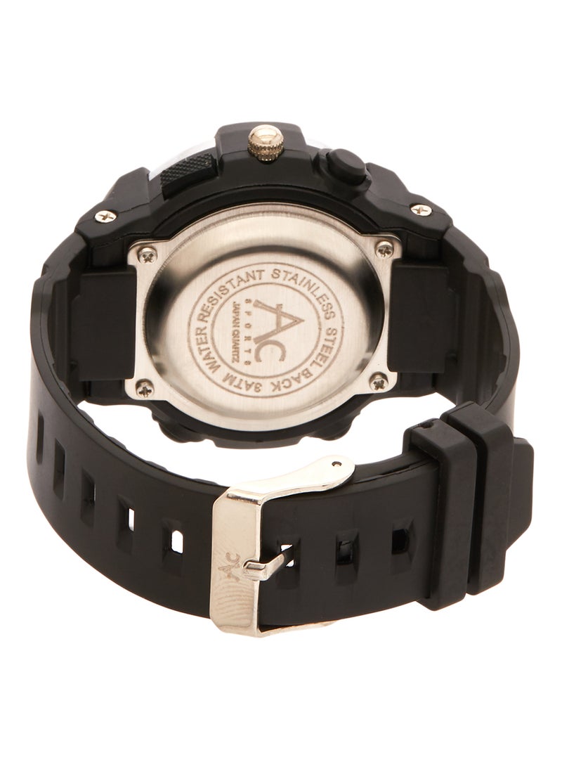 AC SPORTS men Leather Strap Analog Wrist Watch 2404 - 40 mm - Black  - Image 3