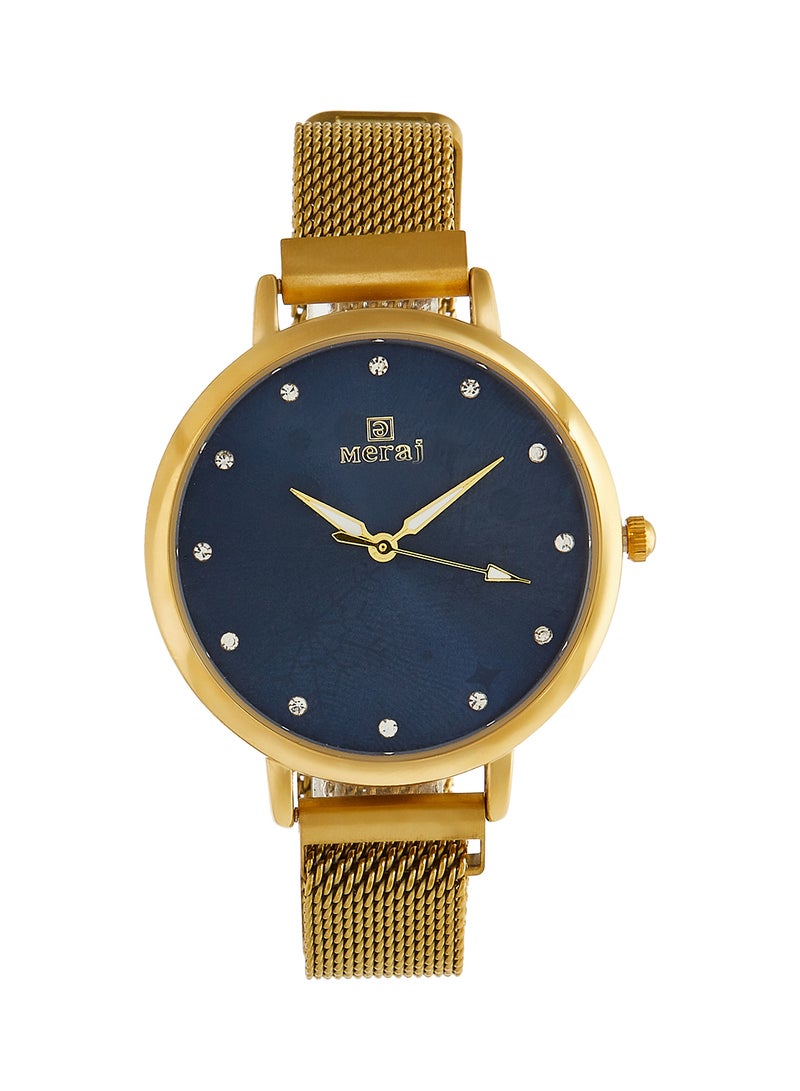 MERAJ women Alloy Strap Analog Wrist Watch 10025H - 40 mm - Gold - Image 1
