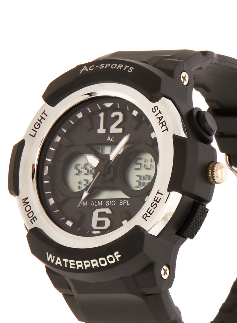 AC SPORTS men Leather Strap Analog Wrist Watch 2404 - 40 mm - Black  - Image 2