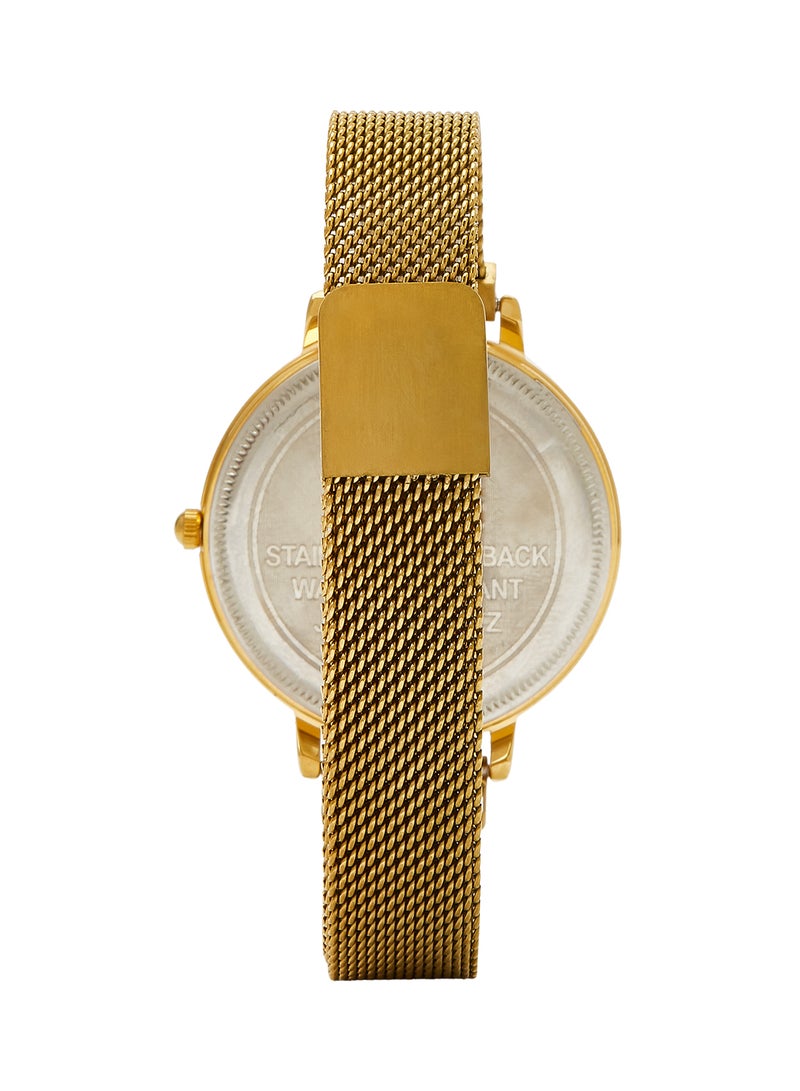 MERAJ women Alloy Strap Analog Wrist Watch 10025H - 40 mm - Gold - Image 3