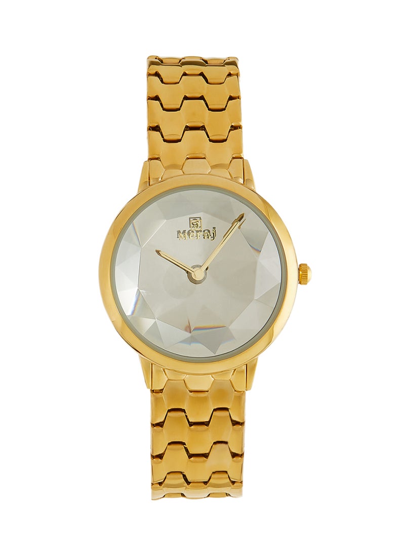 MERAJ Women's Alloy Strap Analog Wrist Watch 10056A - 40 mm - Gold - Image 1