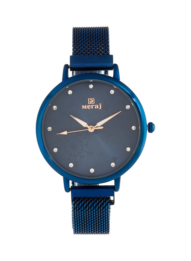 MERAJ women Alloy Strap Analog Wrist Watch 10025E - 40 mm - Blue - Image 1