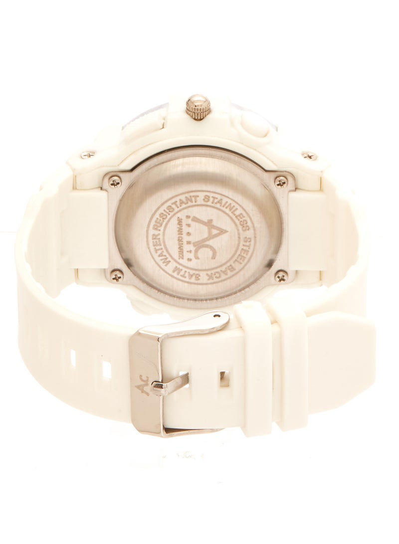 AC SPORTS Men's Leather Strap Analog Wrist Watch 2411 - 40 mm - White  - Image 3