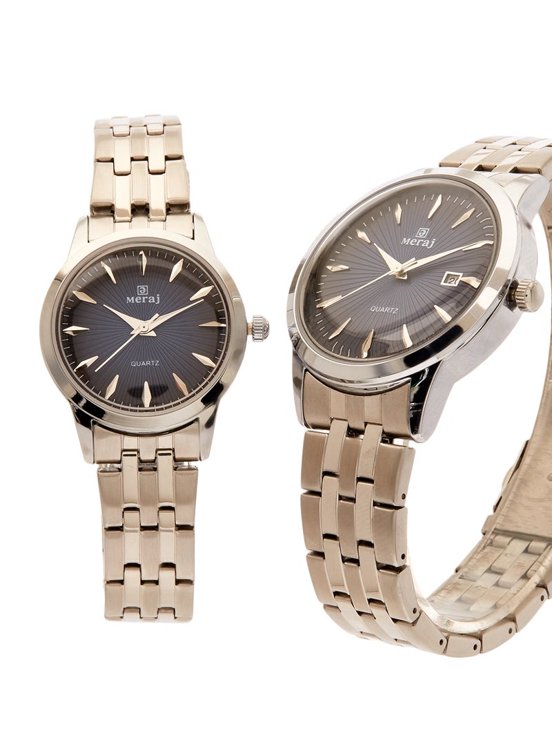 MERAJ unisex Alloy Strap Analog Wrist Watch 244 - 40 mm - Gold - Image 5