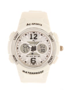 Men's Leather Strap Analog Wrist Watch 2411 - 40 mm - White