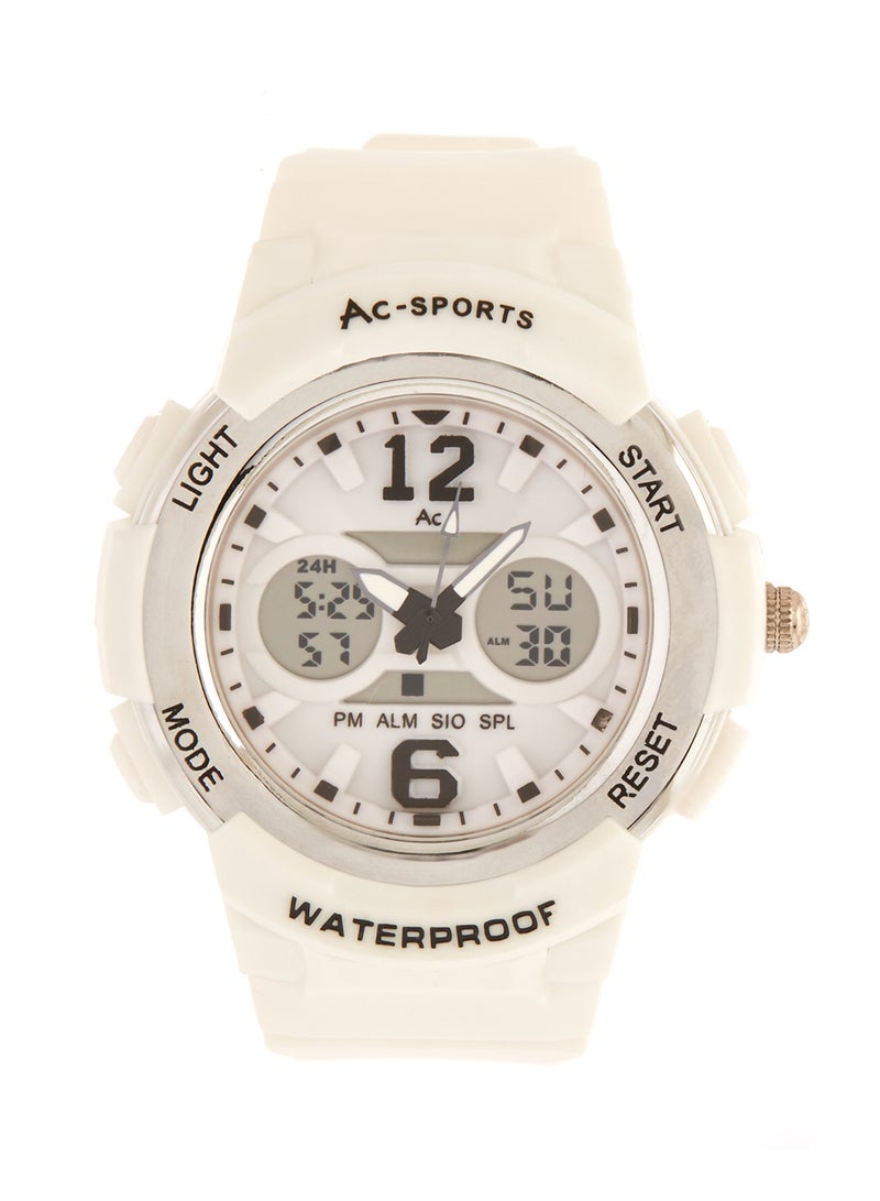 AC SPORTS Men's Leather Strap Analog Wrist Watch 2411 - 40 mm - White  - Image 1