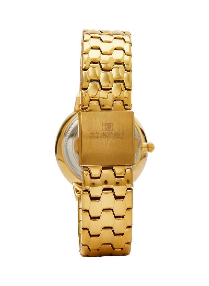 MERAJ women Alloy Strap Analog Wrist Watch 10056E - 40 mm - Gold - Image 3