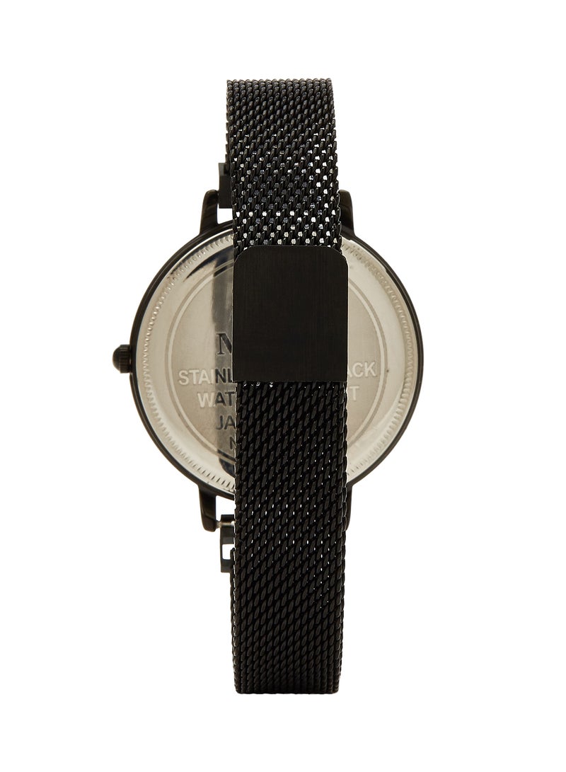 MERAJ Women's Alloy Strap Analog Wrist Watch 10025K - 40 mm - Black - Image 3