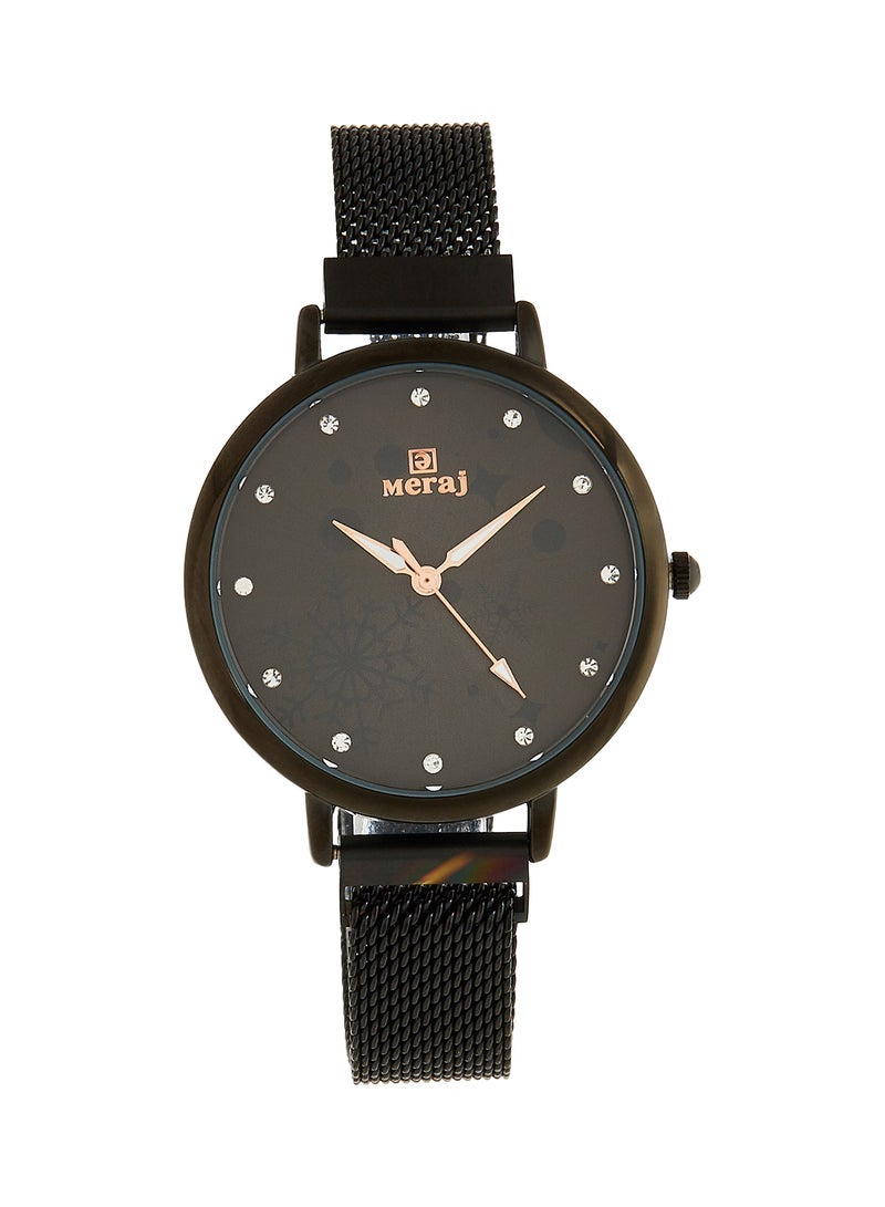 MERAJ Women's Alloy Strap Analog Wrist Watch 10025K - 40 mm - Black - Image 1