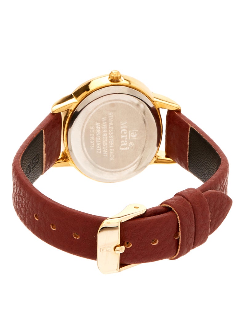 Women's Leather Strap Analog Wrist Watch 10073D - 40 mm - Red - v1572774354/N31030263A_3