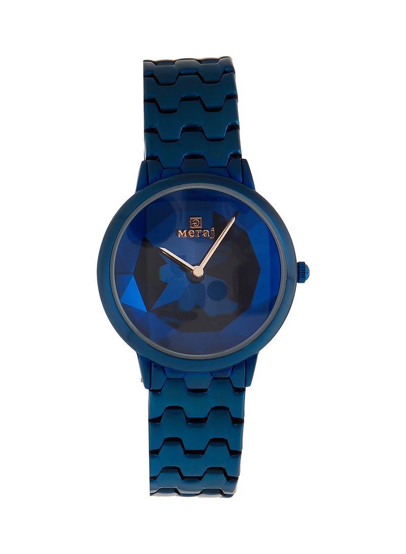 MERAJ Women's Alloy Strap Analog Wrist Watch 10056G - 40 mm - Blue - Image 1