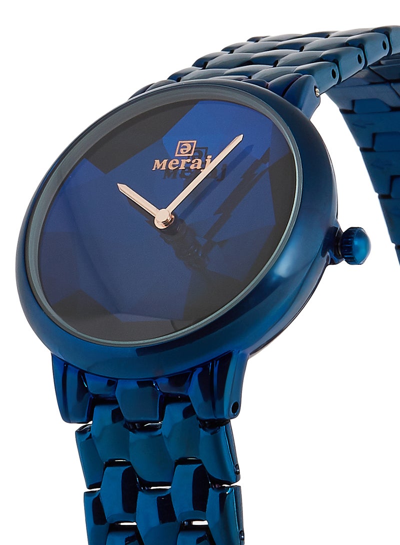MERAJ Women's Alloy Strap Analog Wrist Watch 10056G - 40 mm - Blue - Image 2