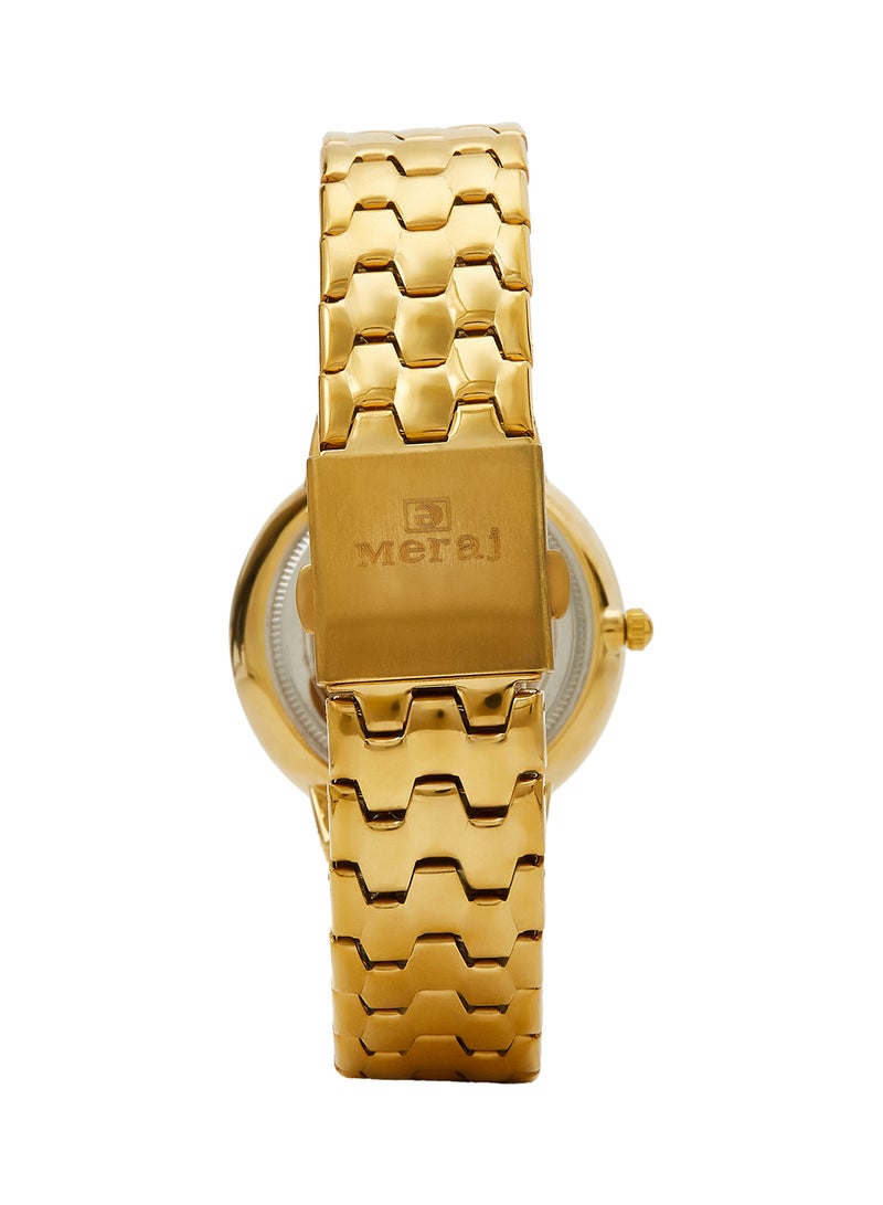 MERAJ women Alloy Strap Analog Wrist Watch 10056M - 40 mm - Gold - Image 3