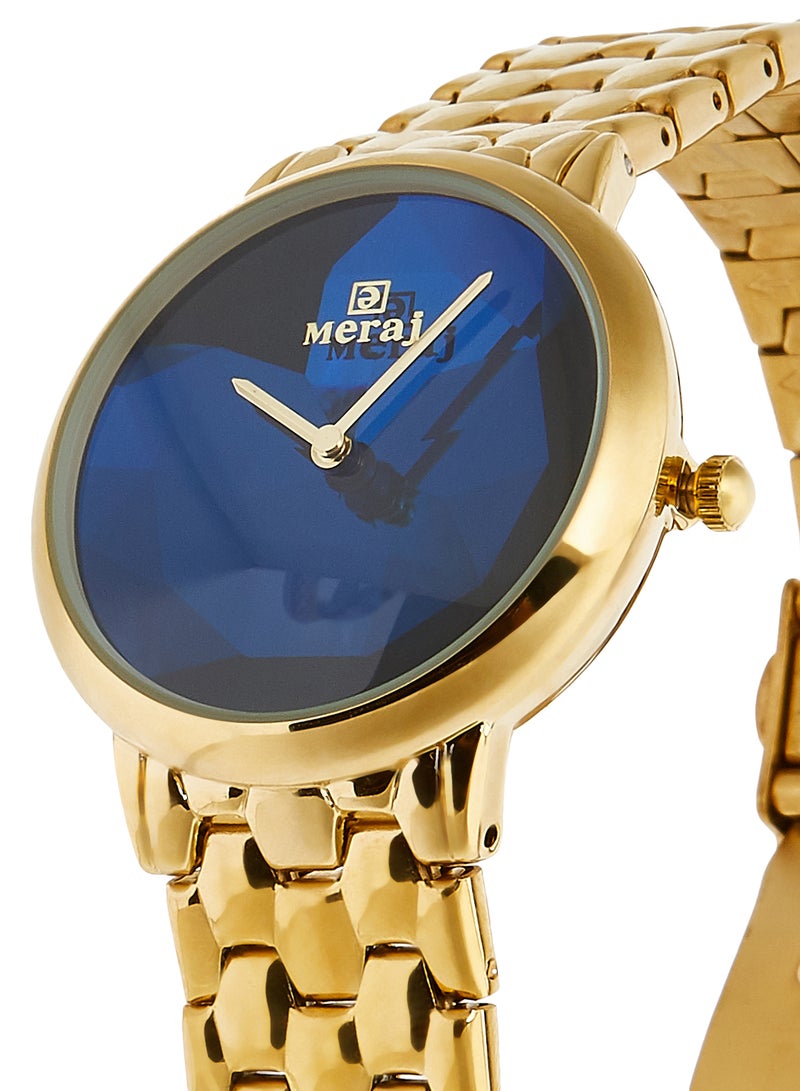 MERAJ women Alloy Strap Analog Wrist Watch 10056M - 40 mm - Gold - Image 2