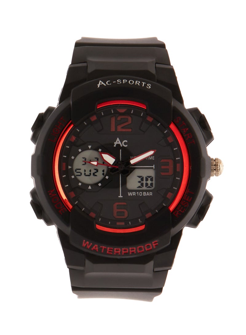 AC SPORTS men Leather Strap Analog Wrist Watch 2407 - 40 mm - Black  - Image 1
