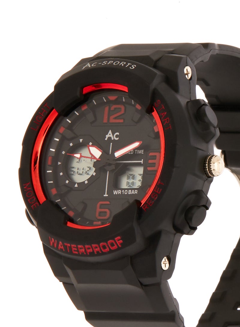 AC SPORTS men Leather Strap Analog Wrist Watch 2407 - 40 mm - Black  - Image 2