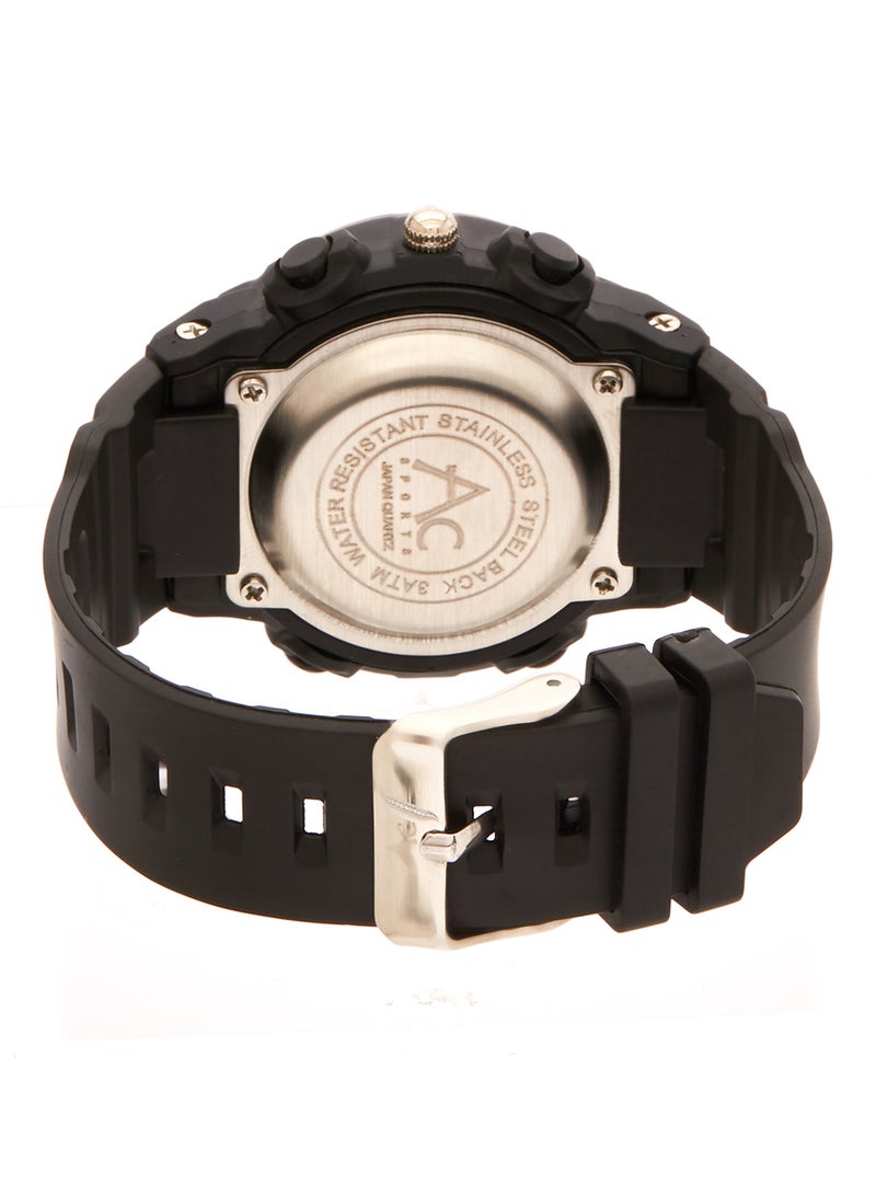 AC SPORTS men Leather Strap Analog Wrist Watch 2407 - 40 mm - Black  - Image 3