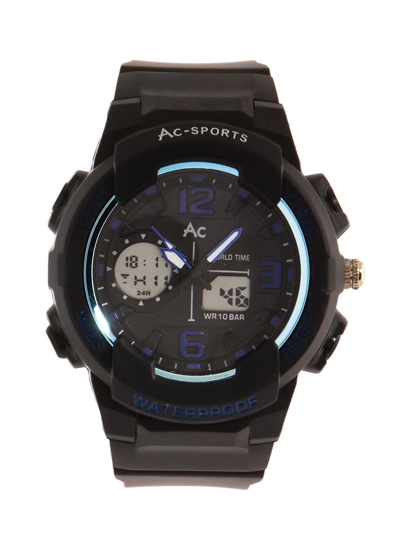 AC SPORTS men Leather Strap Analog Wrist Watch 2401 - 40 mm - Black  - Image 1