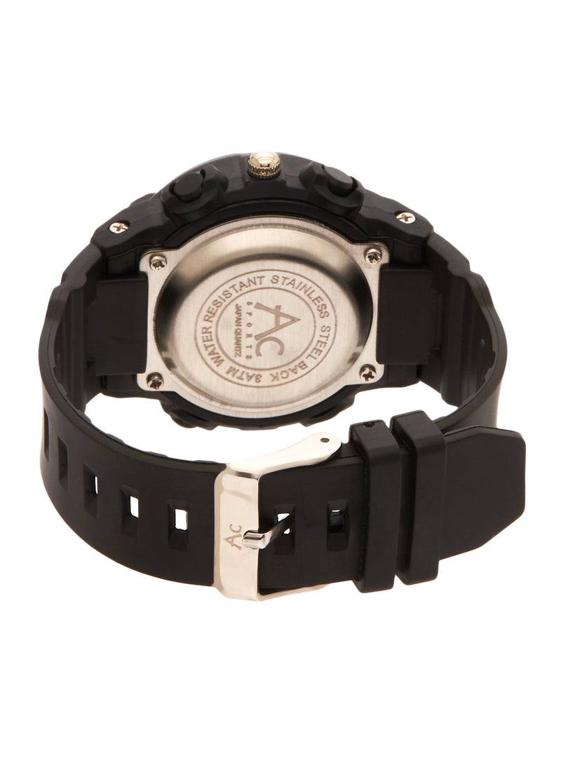 AC SPORTS men Leather Strap Analog Wrist Watch 2401 - 40 mm - Black  - Image 3