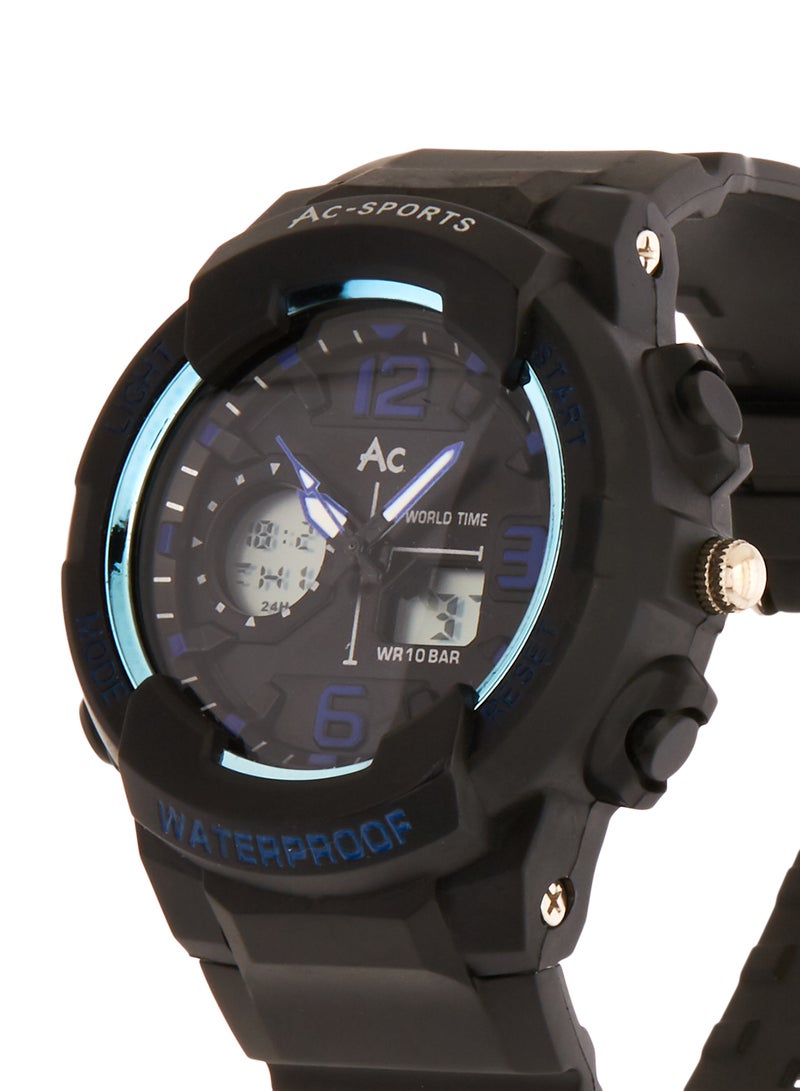 AC SPORTS men Leather Strap Analog Wrist Watch 2401 - 40 mm - Black  - Image 2