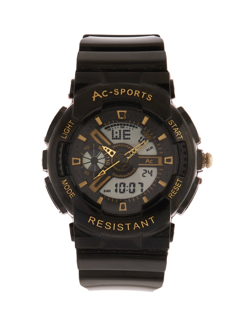 AC SPORTS men Leather Strap Analog Wrist Watch 2410 - 40 mm - Black  - Image 1