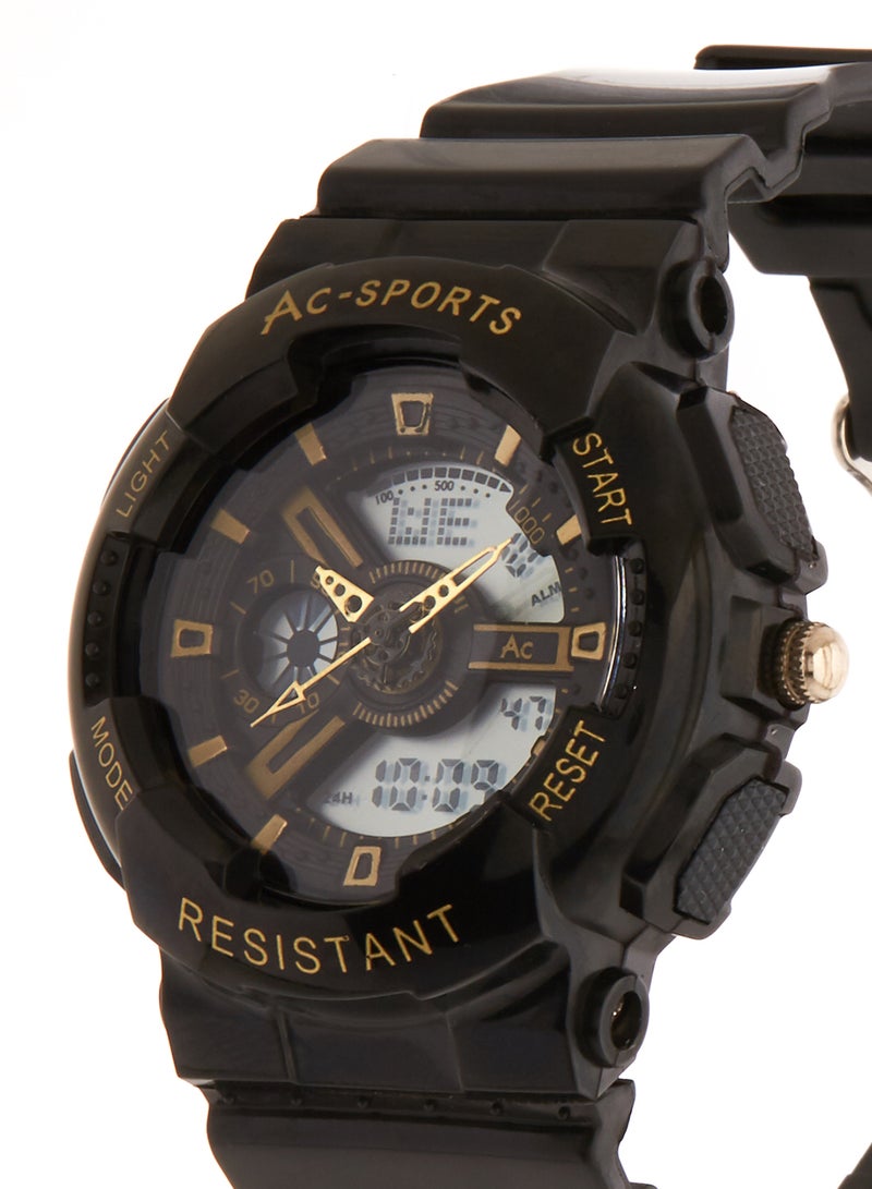 AC SPORTS men Leather Strap Analog Wrist Watch 2410 - 40 mm - Black  - Image 2