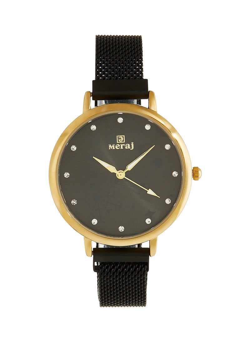 MERAJ women Alloy Strap Analog Wrist Watch 10025I - 40 mm - Black - Image 1
