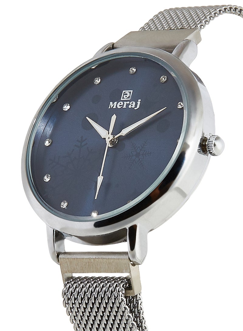 MERAJ women Alloy Strap Analog Wrist Watch 10025F - 40 mm - Silver - Image 2