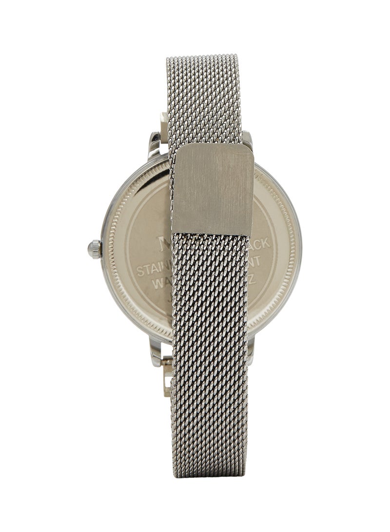 MERAJ women Alloy Strap Analog Wrist Watch 10025F - 40 mm - Silver - Image 3