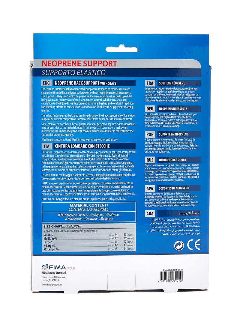 Fortuna Neoprene Range Back Support With Stay - Image 2